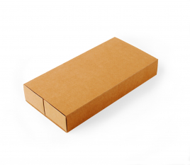 Caja de cartón alargada para sushi con faja